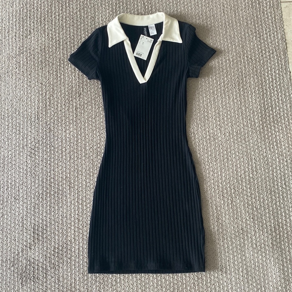 NWT H&M black & white dress